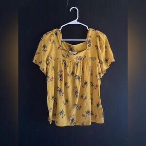 Lucky Brand Yellow Floral Blouse